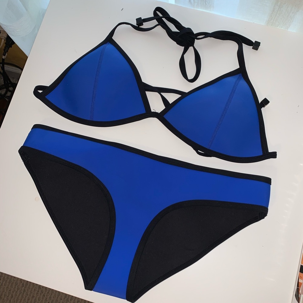 Triangl Two-Piece Swim Suit Set in Malibu Blue